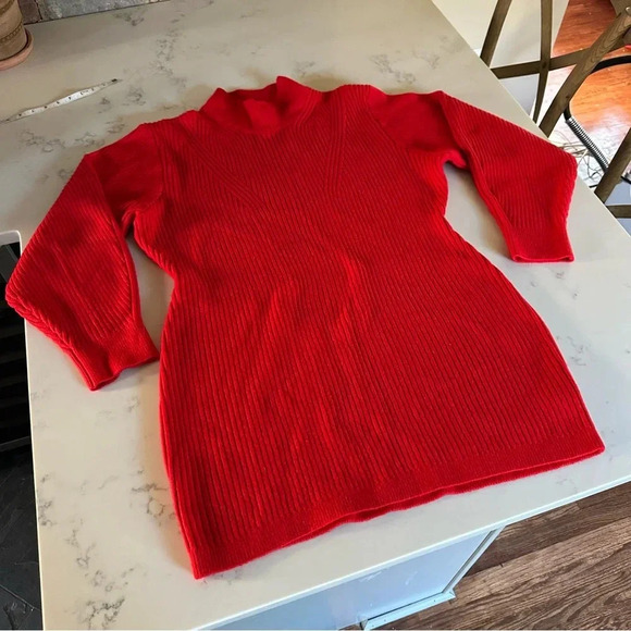 H&M Red Mock-Turtleneck Dress Holiday Christmas Festive Size XL-C19 - Picture 3 of 10